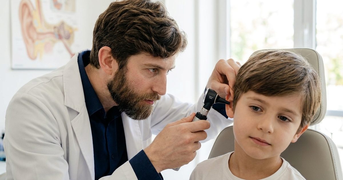 ENT consultation in Lisbon — examination of paediatric patient